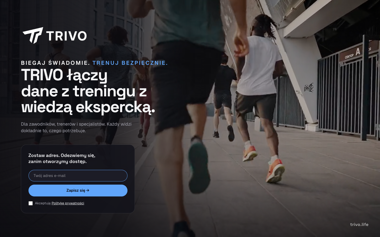 TRIVO: biegacze na stadionie